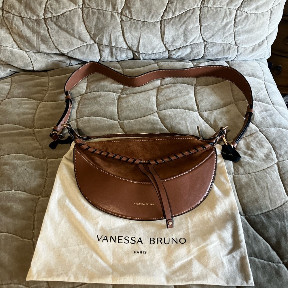 Vanessa Bruno Brown Crescent Crossbody Bag